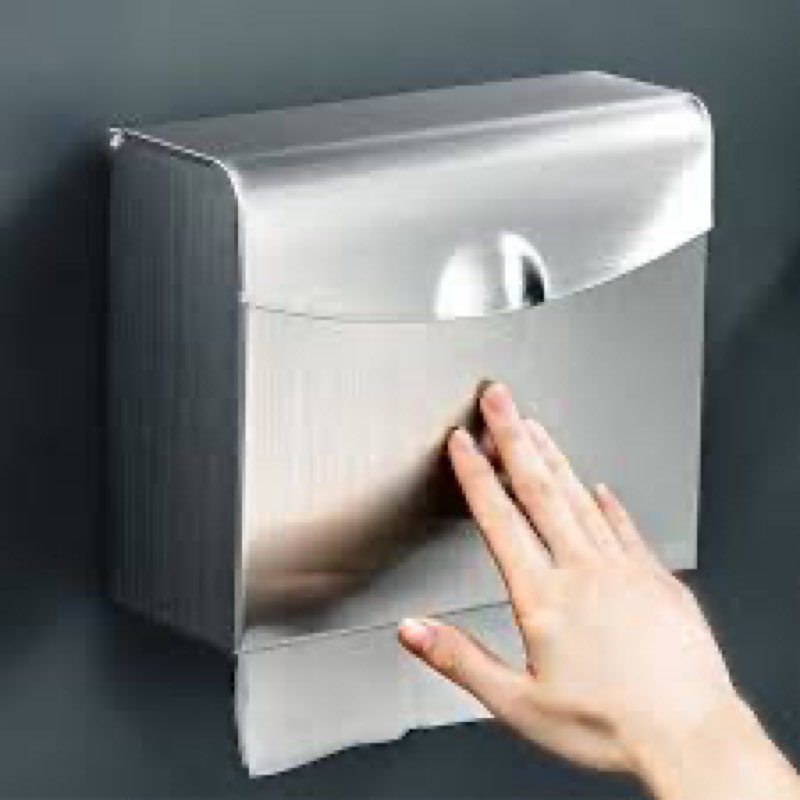 (4 pack)Hotel 304 Stainless Steel Toilet Paper Box Waterproof Wall Mounted Self Adhesive Tissue Box Holder Storage Rack