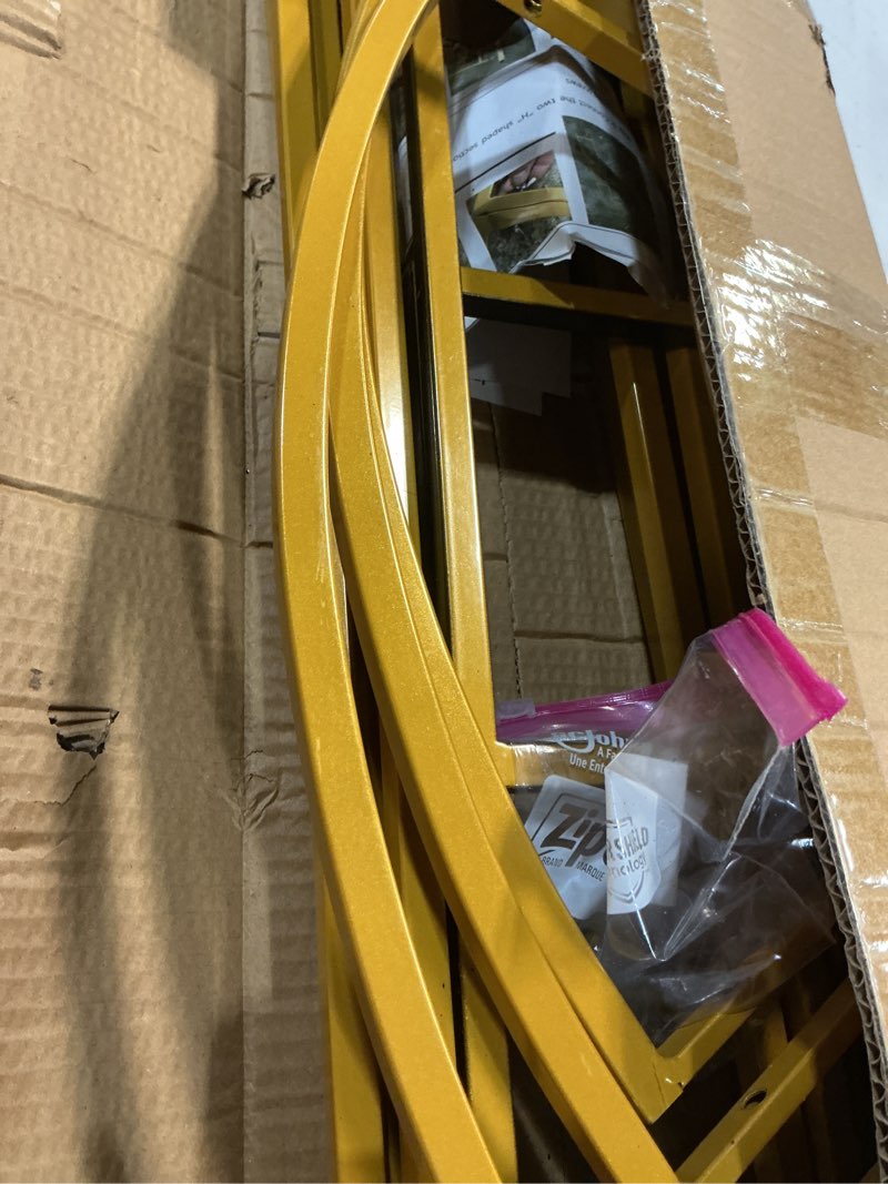 Condition photo showing Good Condition for Double Arch Backdrop Stand Metal Open Arch Backdrop Frame U Shaped Wedding Arches for Ceremony Baby Shower Garden Birthday Party Decoration (Gold, 7.2FT×4FT) Gold 7.2FT×4FT(H×W)