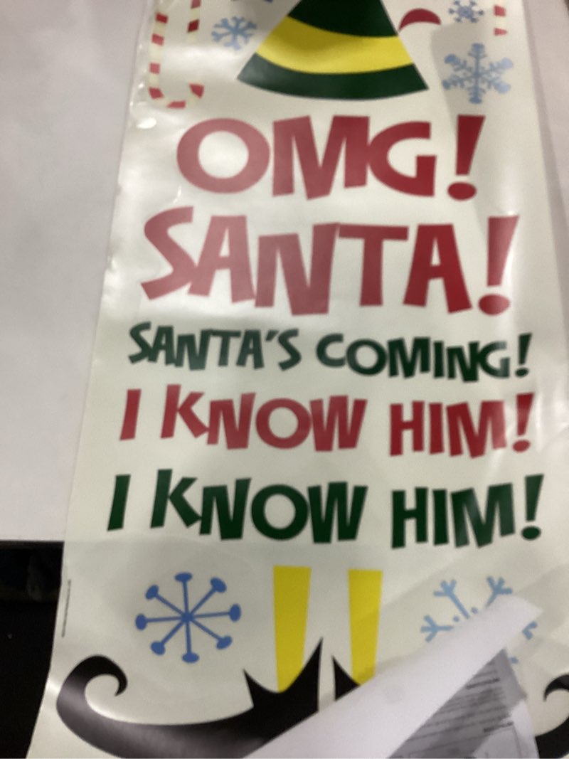 Condition photo showing New/Like New for Buddy The Elf Santa I Know Him Peel and Stick Wall Quote Decals By RoomMates, RMDM5551