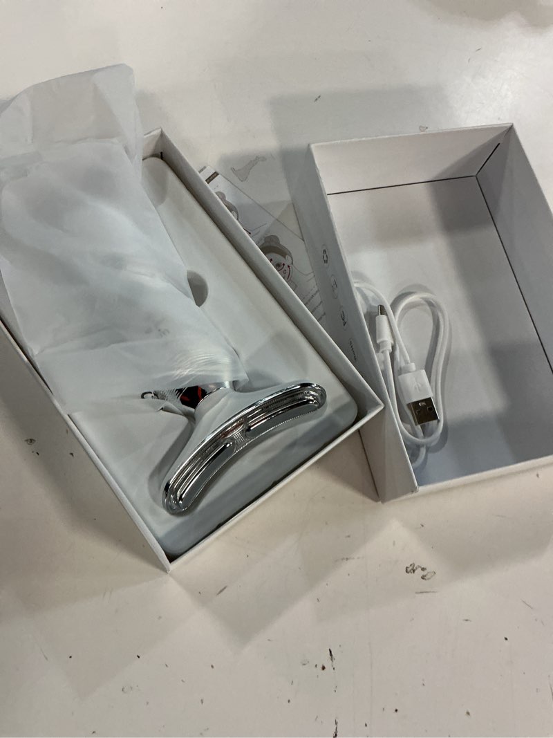 Condition photo showing Good Condition for face massager tool for face and neck, 7-in-1 facial neck massager tool with 4 modes, beauty device facial massage for at-home skin care or travel use silver