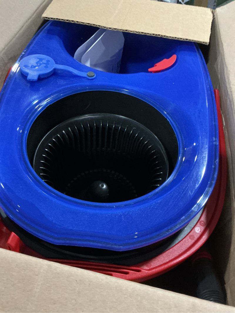 Condition photo showing As Is for o-cedar rinseclean spin mop & bucket system | clean with clean water | removes 99% of bacteria