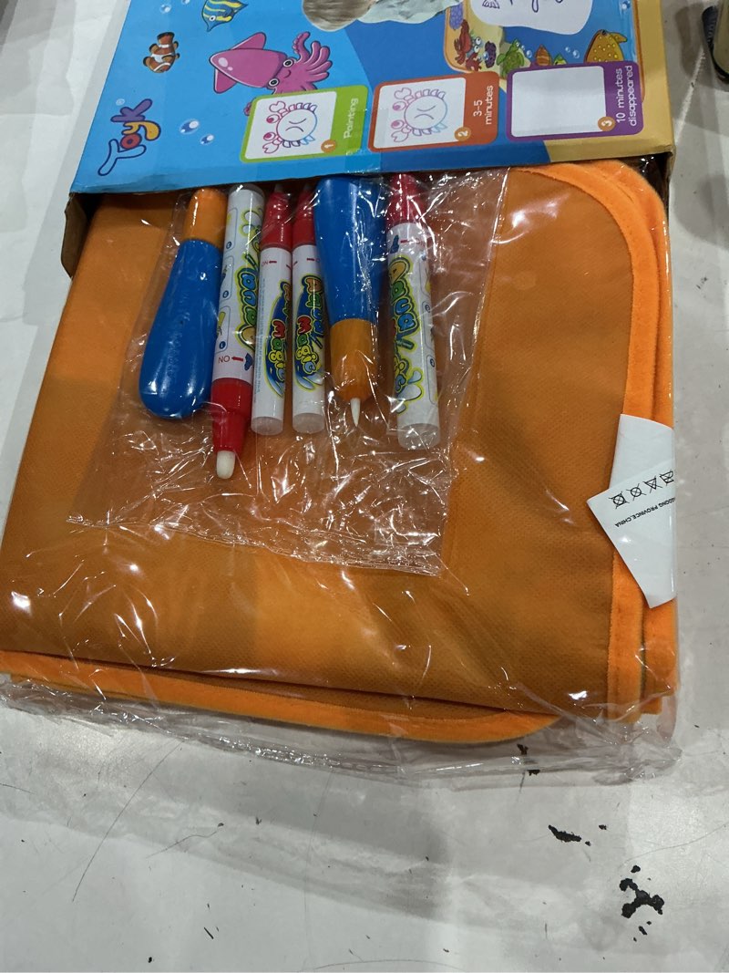 Condition photo showing Good Condition for water doodle mat - kids painting writing color doodle drawing mat toy bring magic pens educational toys for age 3 4 5 6 7 year old girls boys age toddler gift ocean