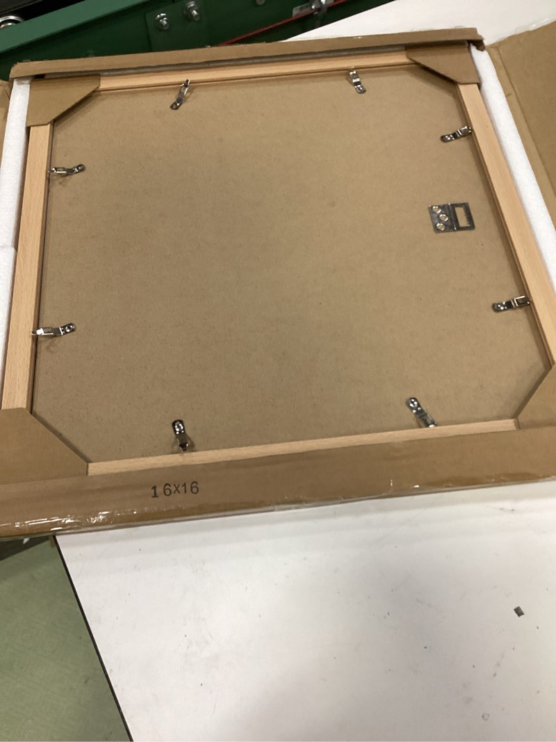 Condition photo showing Good Condition for VNVNK 16x16 Frame Natural Wood Color, Perfect for 16x16 Inch Picture without Mat or 12x12 Inch Picture with Mat, Home Wall Decor Picture Frame-1 PCS 16x16 Natural