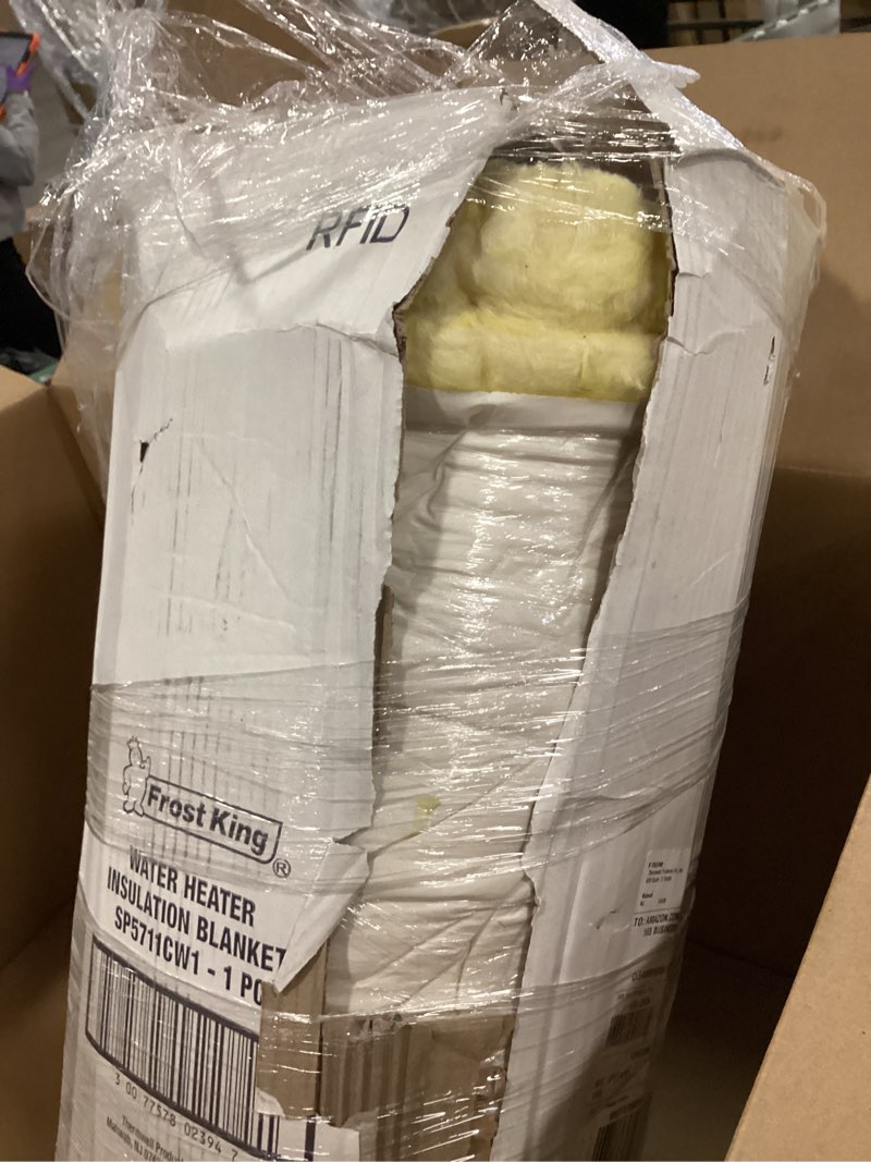 Condition photo showing As Is for Frost King SP57/67 R6.7 SP56/67 Water Heater Insulation Blanket  2 Thick x 48  x 75