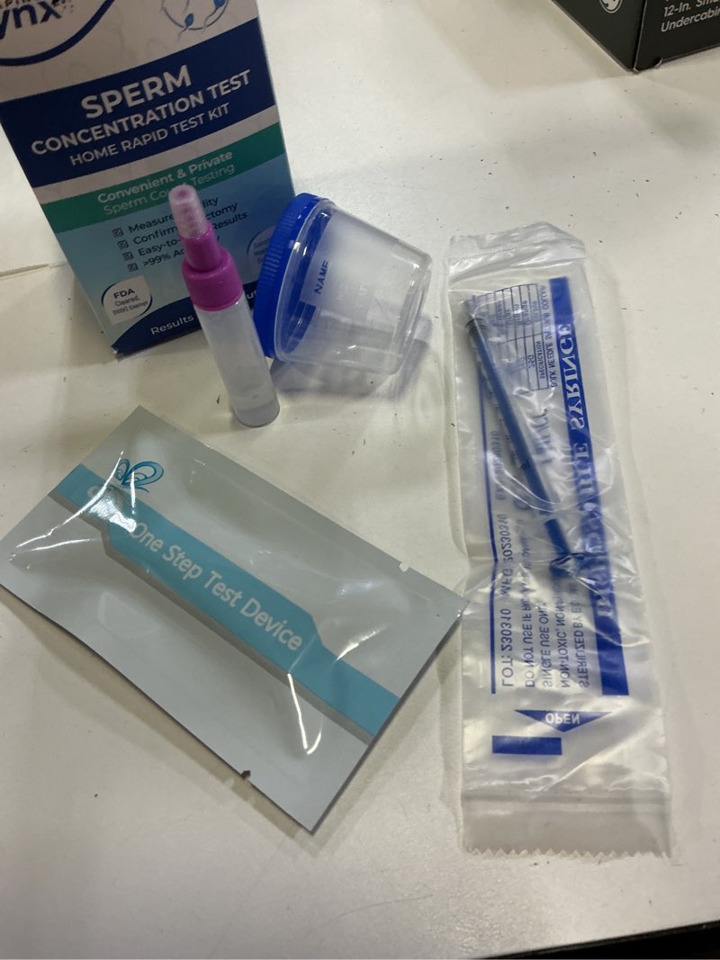 Condition photo showing New/Like New for exp-11/2027) super sperm check male fertility test kit, who-recommended sensitivity, shows normal or low sperm co