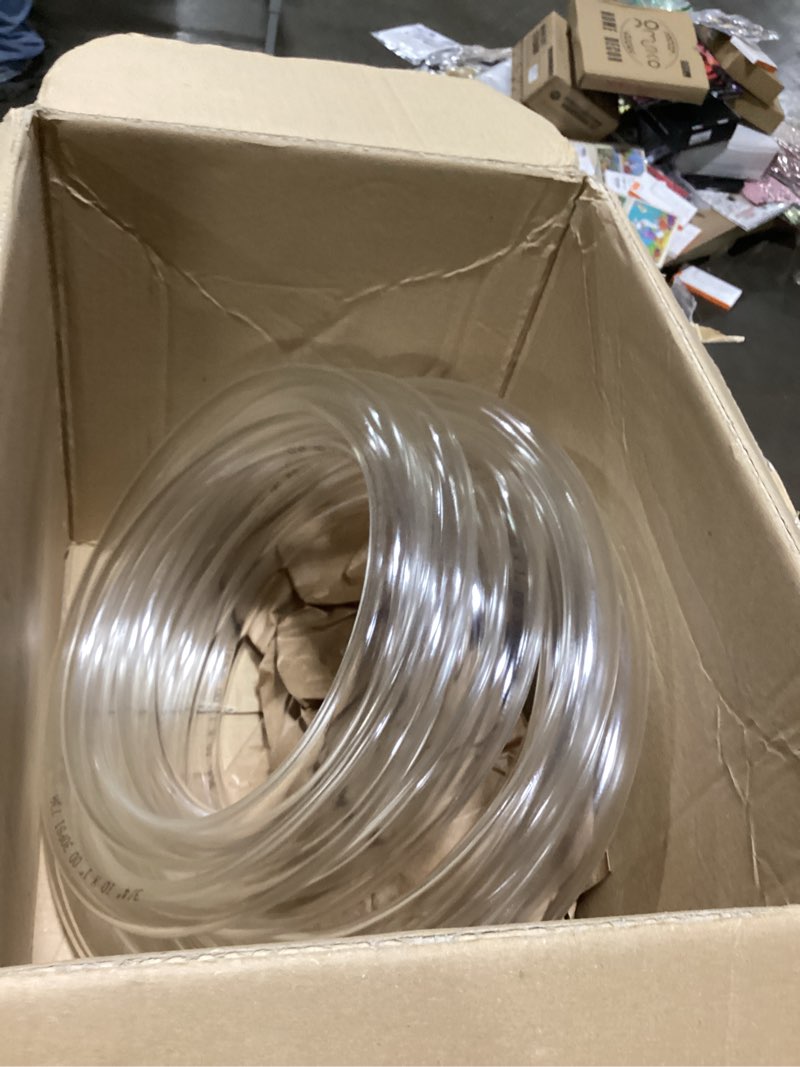 Condition photo showing As Is for Eastrans 25ft x 3/4" ID Clear Vinyl Tubing, Flexible Hybrid PVC Tubing Hose, Lightweight Plastic Tube UV Chemical Resistant Vinyl Hose, BPA Free and Non Toxic 25 Feet ID 3/4 INCH