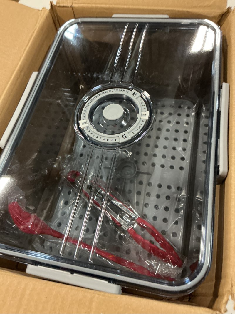 Condition photo showing Good Condition for Bread Box for Homemade Bread-Airtight Plastic Bread Storage Container with Lids, Fridge-Time Recording Acrylic Clear Sealed Toast,Donut,Cookies Keeper(Dishwasher Safe-no)