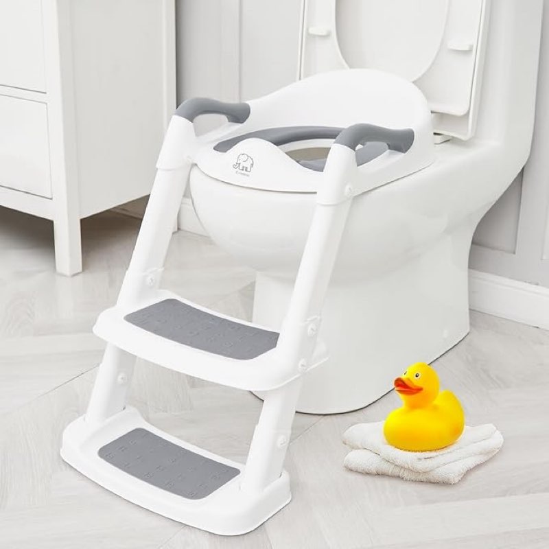 forbena toddler potty training seat with step stool ladder, toilet potty seat for baby boys girls to