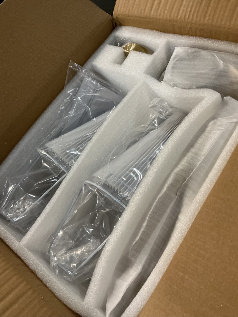 Condition photo showing Good Condition for gold linear chandelier, 2-light modern chandelier for dining room light fixture, kitchen island lighting with white fabric shade linear pendant lights for restaurant, living room, bedroom