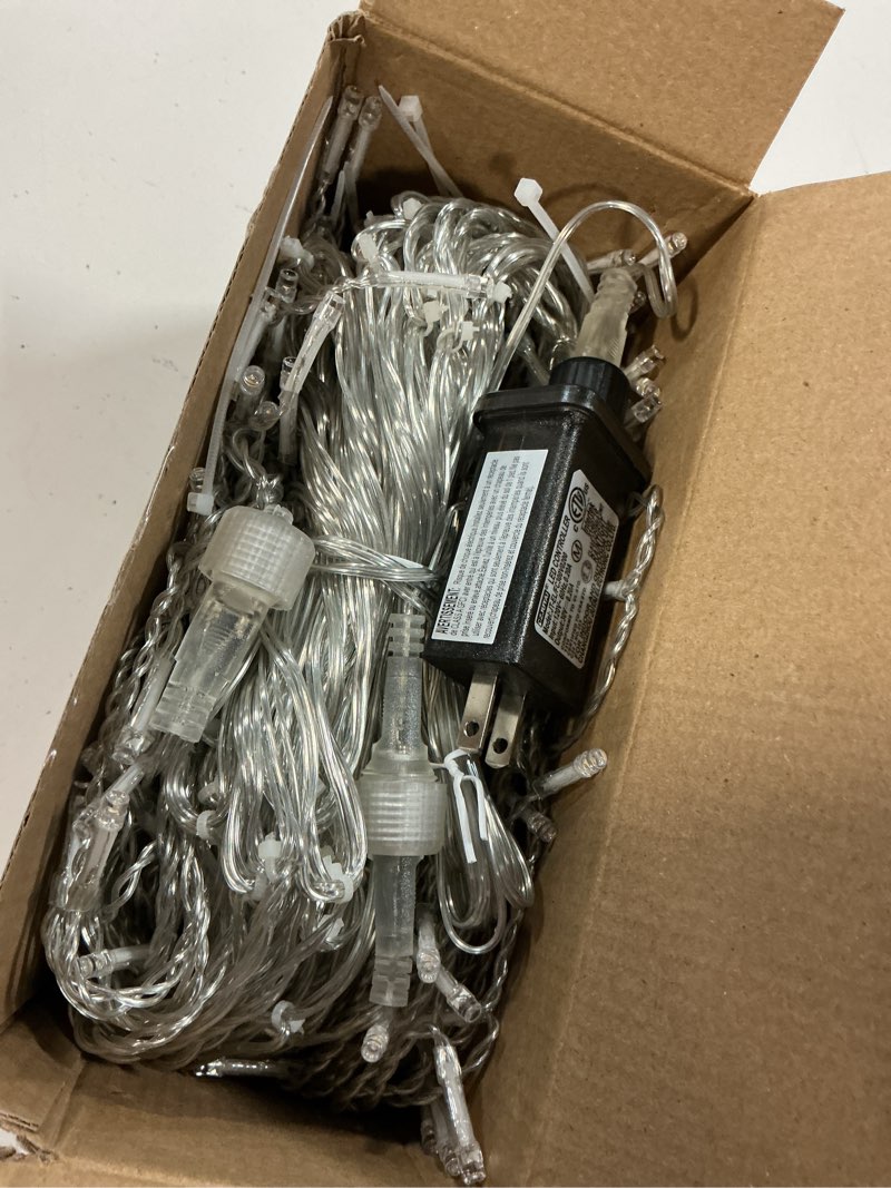 Condition photo showing Good Condition for jmexsuss icicle lights for 4th of july decor, 400 led red white and blue icicle lights for outside, 38.8 ft independence day icicle string light indoor outdoor holiday american flag decor red white and blue 38.8ft