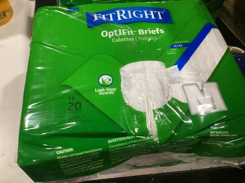 Condition photo showing Good Condition for fitright optifit briefs  ultra absorbency  disposable adult briefs with tabs  medium  32 -44   20 count