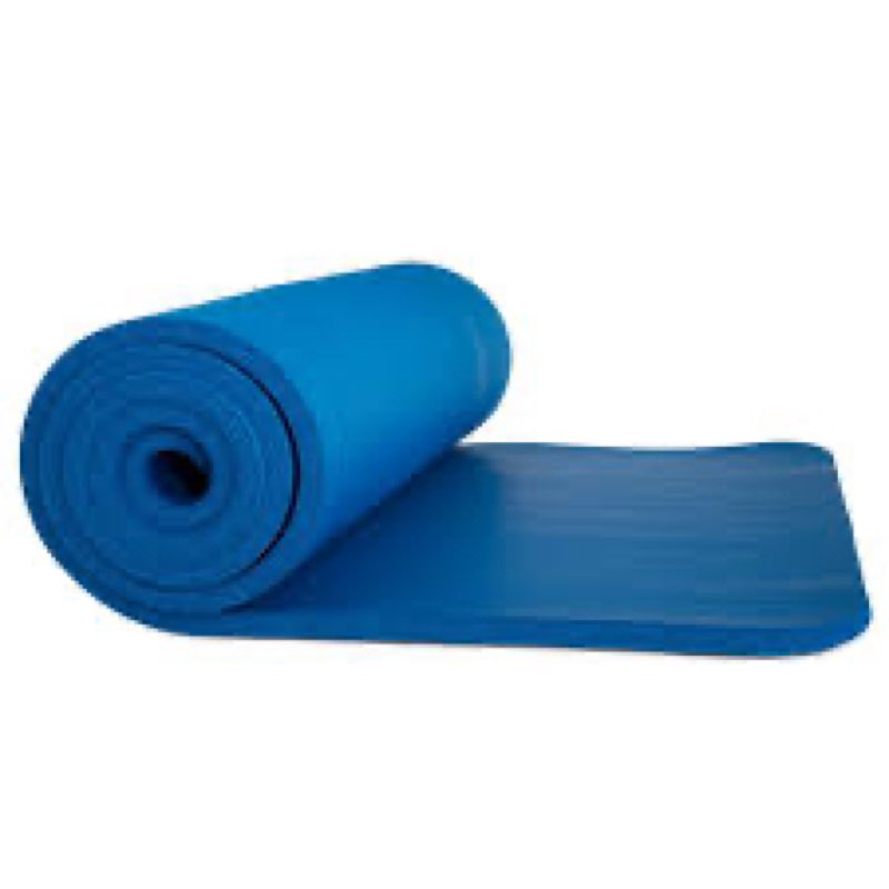 Foam Sleeping Pad - Lightweight 1-Inch Mat for Camping, Cots, Tents, Backpacking, and Yoga - Non-Slip and Waterproof with Handle by Wakeman Blue