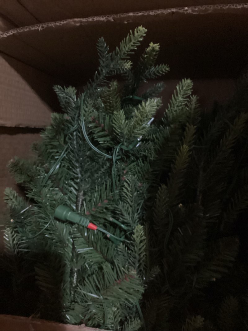 Condition photo showing Good Condition for Pre-lit Christmas Tree 7.5ft Aspen Fir, 750 Warm White & Multi-Color LED Lights, Hinged Holiday Xmas Artificial Tree Festive Decor, Green Dual Color LED Lights PE 7ft 6in