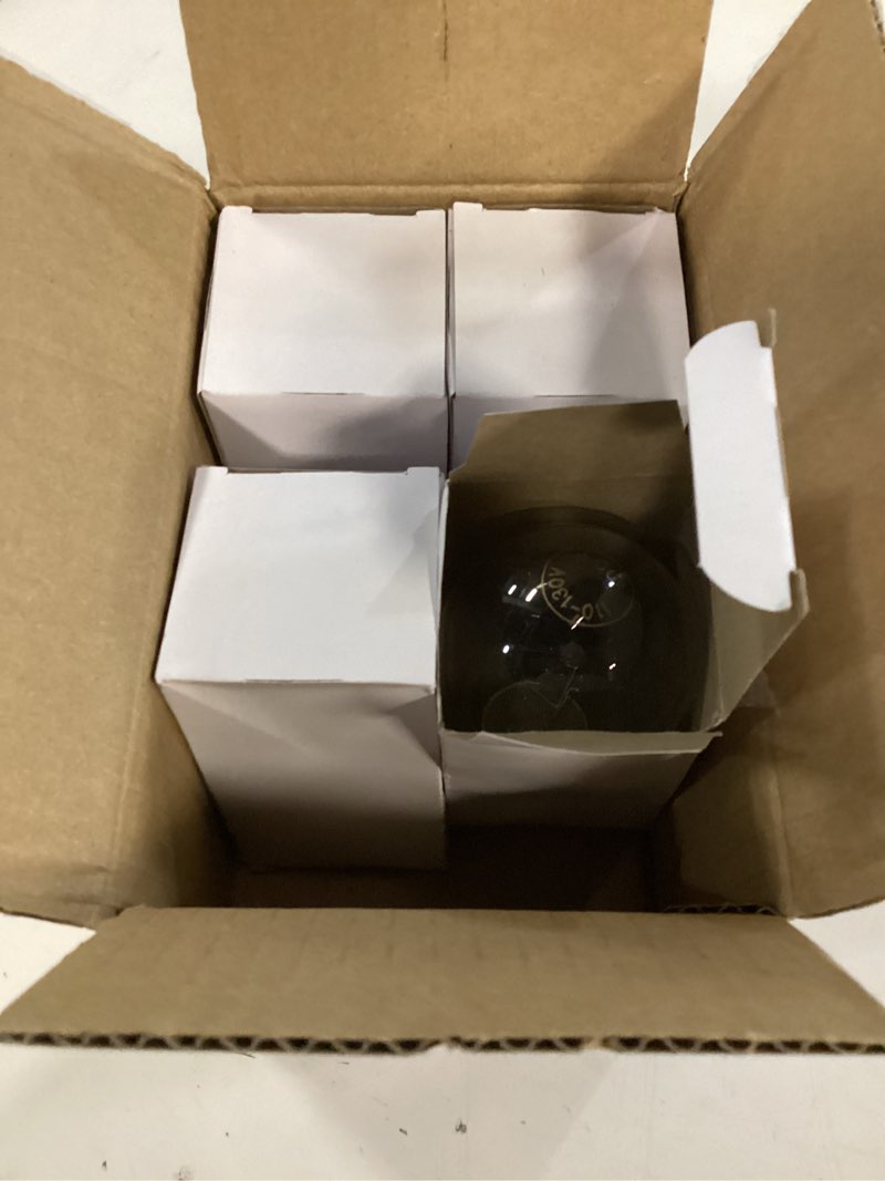 Condition photo showing Good Condition for 100 watt incandescent light bulbs, a19 100 watt incandescent bulb e26 medium base shatter resistant rough service light bulb (4pack)