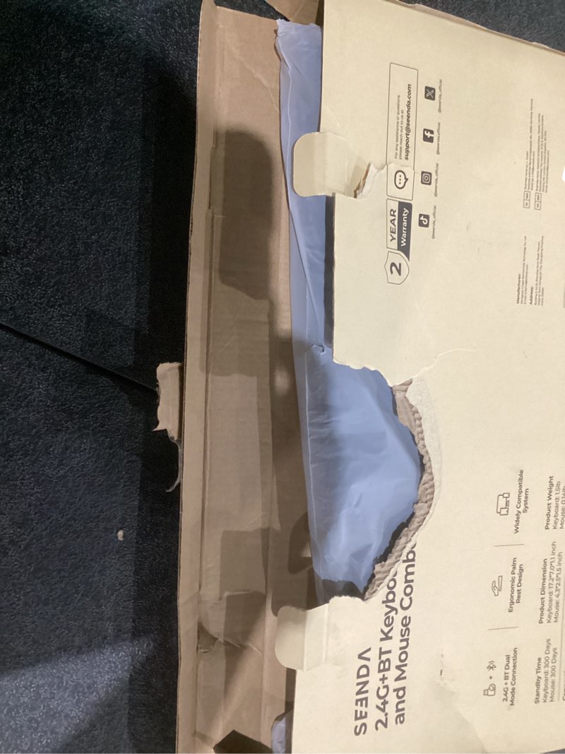 Condition photo showing Good Condition for seenda Wireless Bluetooth Keyboard and Mouse Combo, COE200 Ergonomic Wireless Keyboard Mouse with Wrist Rest, Multi-Device Connection, Full-Size, Compatible for Computer/Laptop/Mac/MacBook, Black