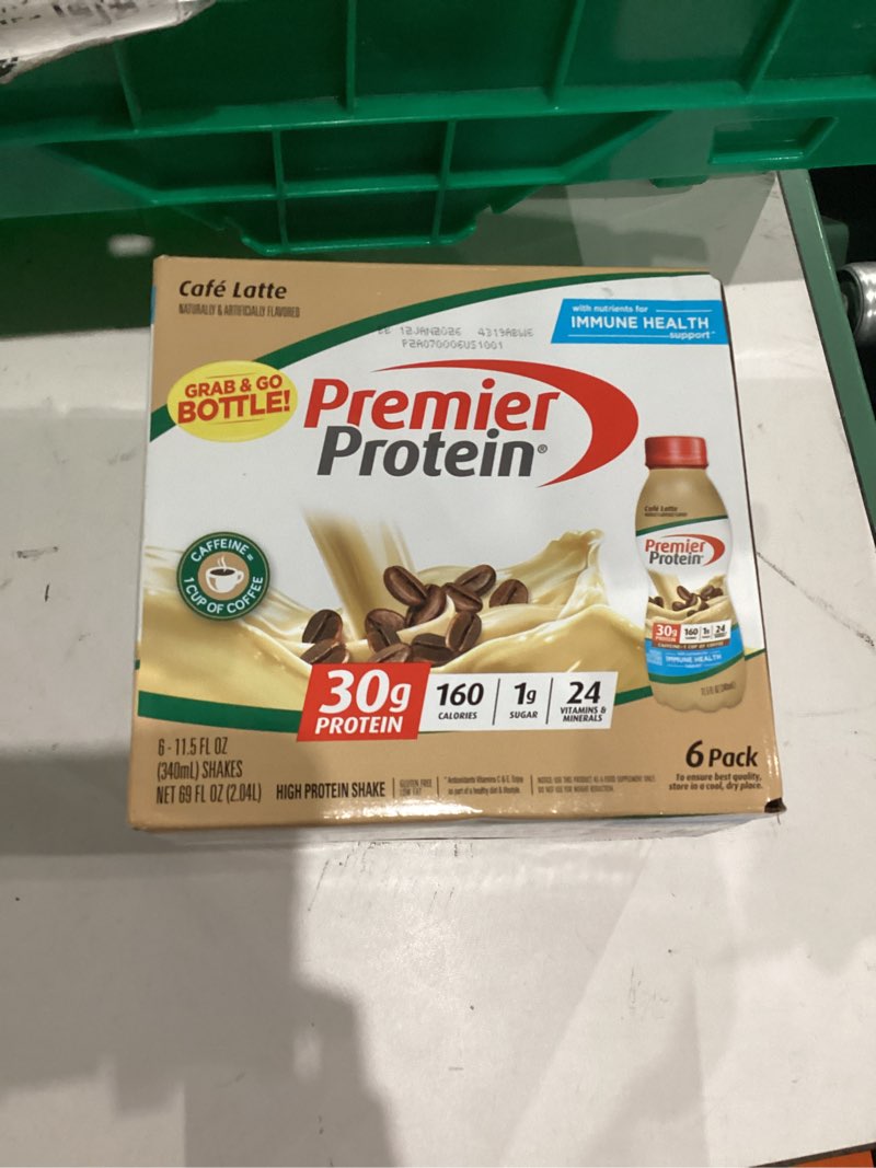 Condition photo showing New/Like New for Premier Protein Shake, Café Latte, 30g Protein, No Added Sugar, 24 Vitamins & Minerals to Support Immune Health, 11.5 fl oz, 6 Pack (Packaging May Vary) Cafe Latte 11.5 Fl Oz (Pack of 6)