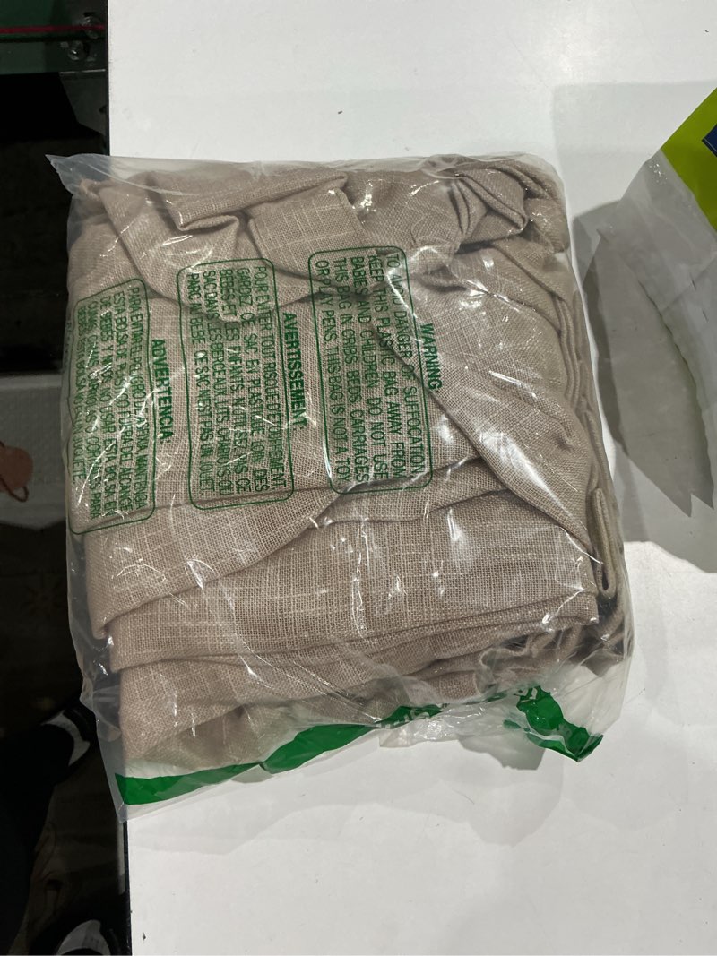 Condition photo showing Good Condition for lamit 40 inch small window linen curtains 2 panels, semi sheer light filtering panels back tab and rod pocket neutral drapes for basement/loft room/cafe, 34 x 40 inch 34"w x 40"l (pack of 2) brown