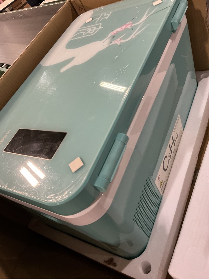 Condition photo showing New/Like New for megiu 12 volt car refrigerator dual zone 25 quart portable freezer 12v fridge compressor cooler 12v/24v dc 110?240 volt ac for truck van rv suv and home use -18?~+15? (glass door) 25 quart blue (glass)