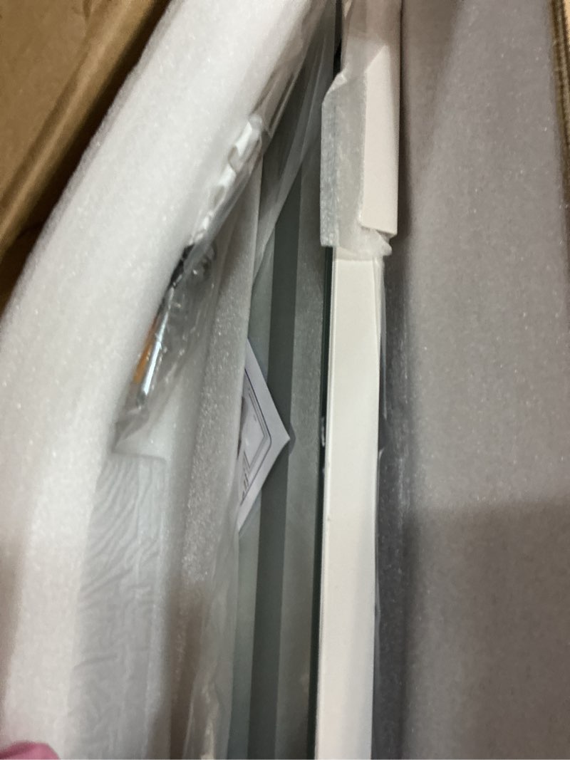 Condition photo showing Good Condition for ROLOVE Vanity Mirror with Lights, 32" x 22" Large Lighted Vanity Mirror with Dimmable 3 Modes, LED Makeup Mirror, USB Charging Port, Tabletop or Wall-Mounted Square White White 32"L x 22"W