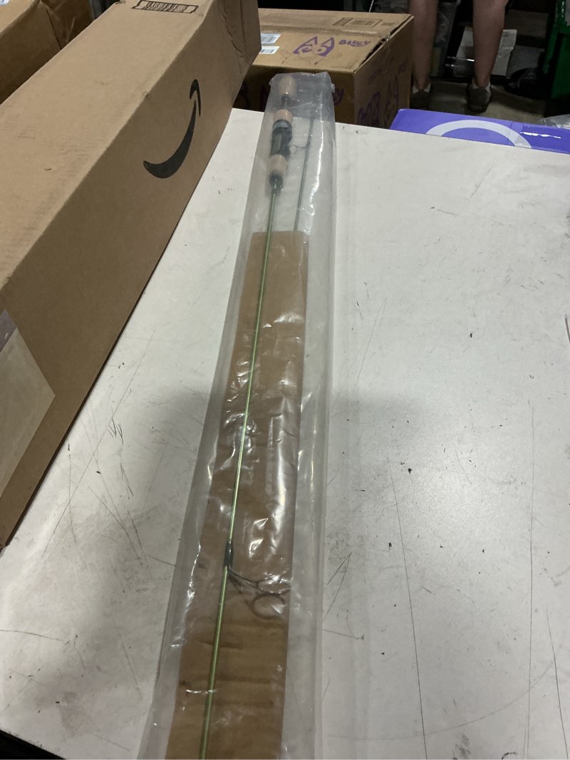 Condition photo showing As Is for littma wild streams ultralight spinning&casting trout rod, 2-piece fishing rod for crappie, panfish & micro fishing, green carbon fiber blank with cork handle, 5’6”/6’/6’6”/7’ green 5'6"-spin-ultralight (2pcs)