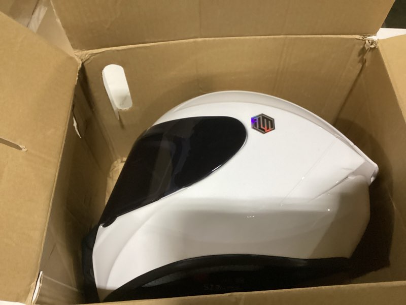 Condition photo showing New/Like New for cyril full face motorcycle helmets for adults men & women with tinted and clear visor meet dot approved glossy white xx-large