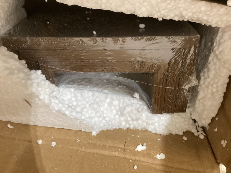 Condition photo showing New/Like New for Giftgarden 36 Inch Large Floating Shelves for Wall Set of 3, Rustic Picture Ledge Wall Shelf for Bedroom Kitchen Bathroom Living Room Nursery Display, 3 Different Sizes Brown 36"