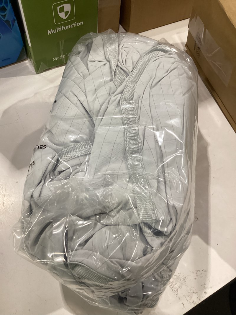 Condition photo showing New/Like New for emme breathable cooling blanket king size (108"x90"), q-max 0.5 cooling blankets for hot sleepers, ice summer blanket for nights sweats, light grey lightweight sheet for bed king(108"x90") 01-grid light grey