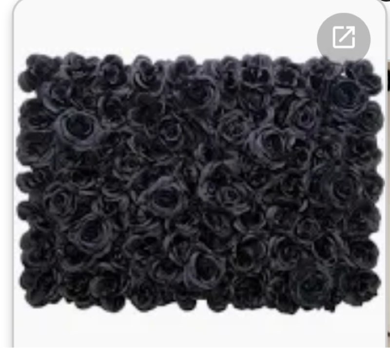 Black Floral Photo Backdrop 3.5x4.6ft Silk Hydrangea Artificial Flower Wall Panels for Halloween Bir