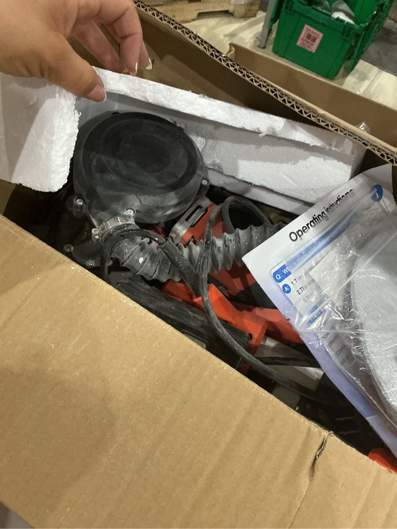 Condition photo showing As Is for electric drywall sander, 950w drywall power sander with vacuum dust collector, 9 variable speed 800-2100rpm, led light, dustless wall sander for drywall, popcorn ceiling, corner etc orange