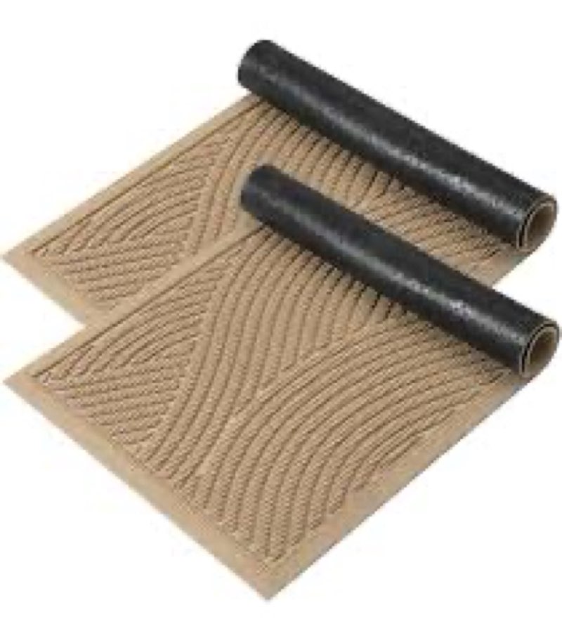 (similar)(1 pack) sturdy front door mat, absorbent muddy dirt resist welcome door mats outdoor indoor, fade resistant, non-slip backing entry mat low profile doormat for entryway, 29×17, 2 pack, beige