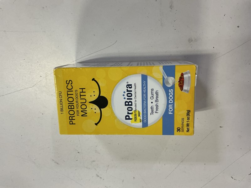 Condition photo showing New/Like New for exp 1/14/27 probiora probiotics for dogs dental probiotic dog breath freshener tooth powder, 30g
