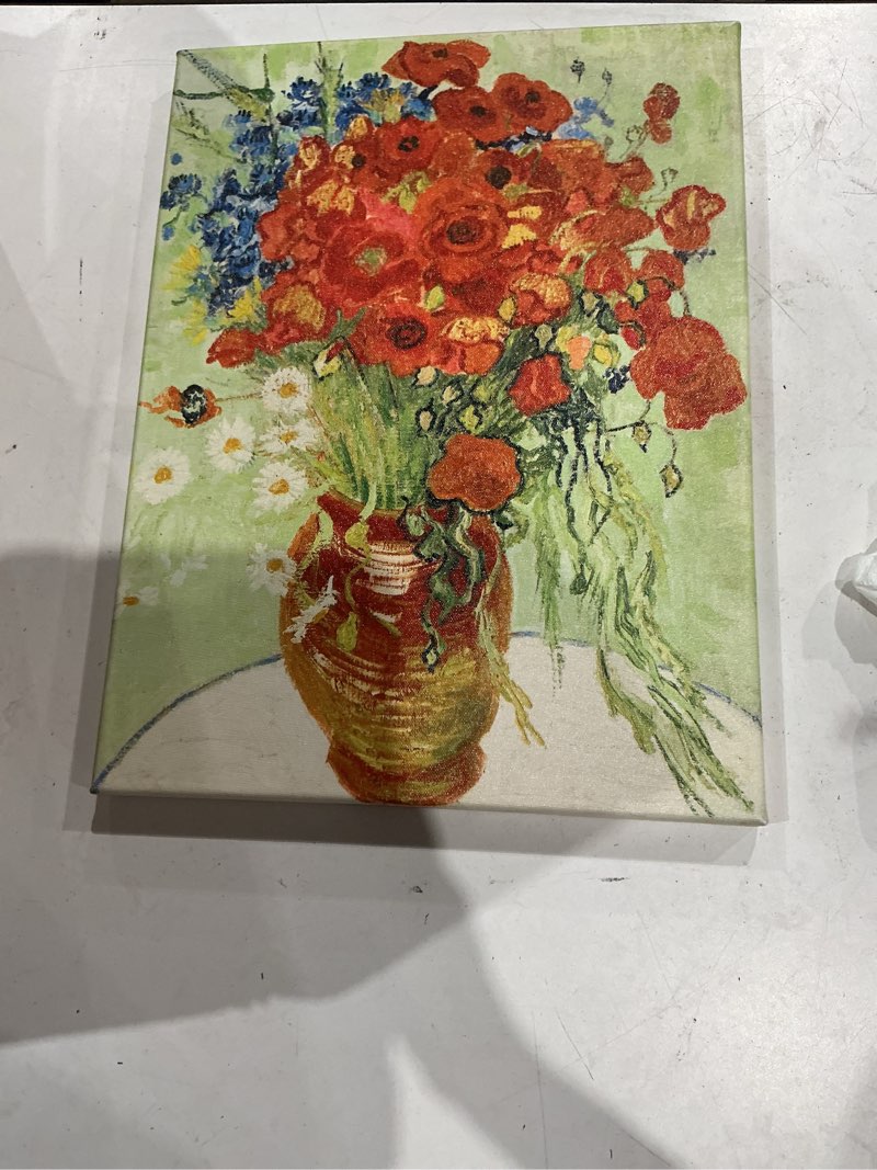 Condition photo showing Good Condition for vase with cornflowers and poppies by vincent van gogh famous artwork painting framed canvas print wall art office decor home decorations