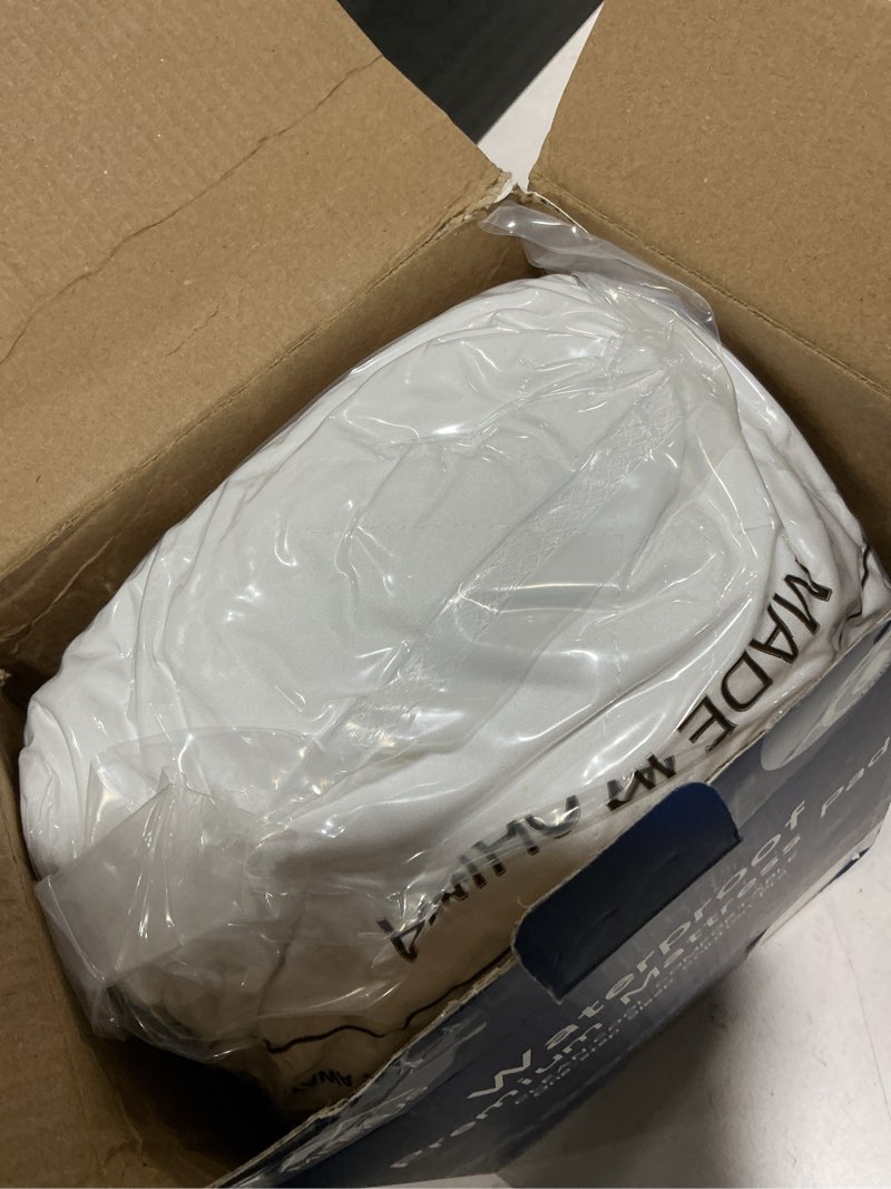 Condition photo showing New/Like New for padded queen mattress protector, breathable waterproof mattress pad cover fitted deep pocket 8"-21", soft noiseless mattress cover washable cooling for home hotel bedroom, white queen: 60"x80"x18" diamond - white