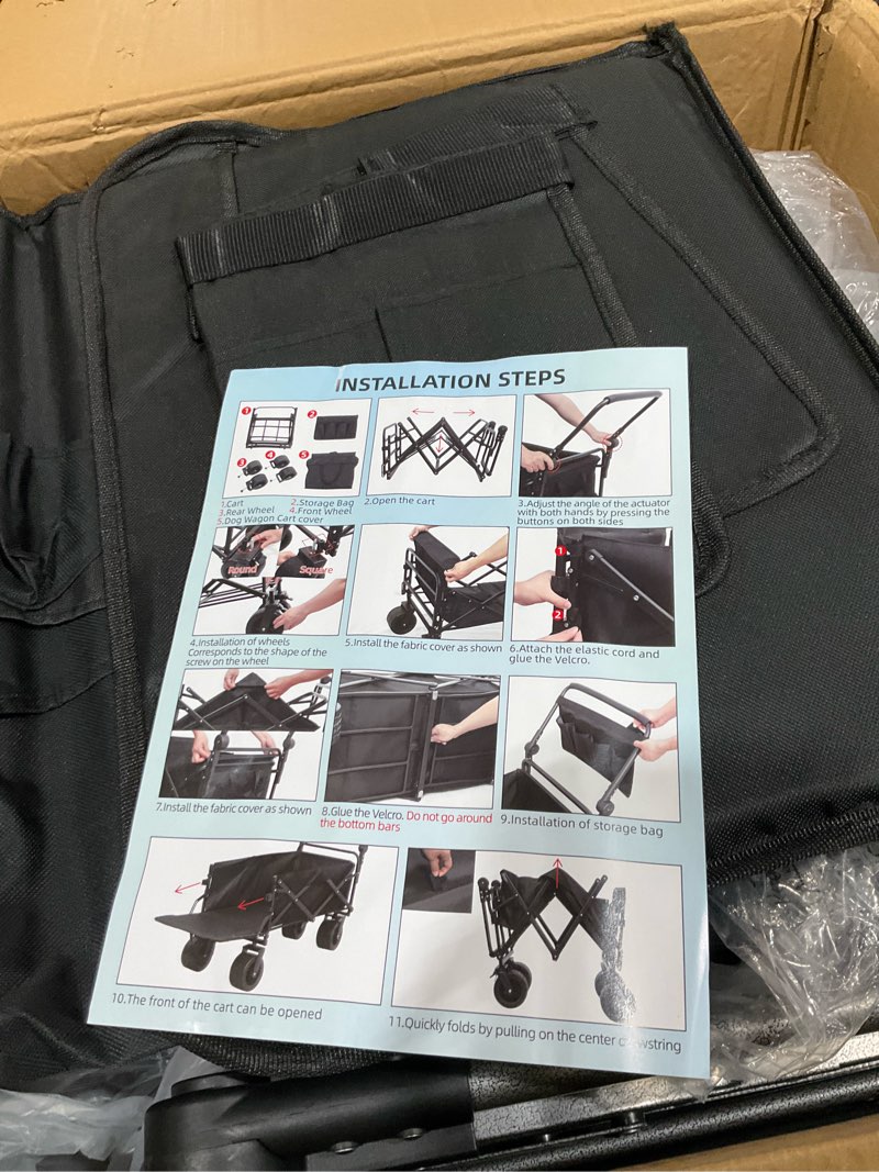 Condition photo showing Good Condition for heavy duty metal cart with storage bag