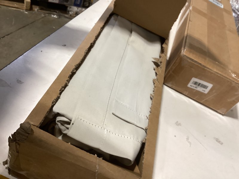 Condition photo showing As Is for Room Divider Curtains Ceiling Mounted Track Sets Extra Wide Blackout Curtain Flexible Tracks for Bedroom Privacy Partition Separator, 1 Panel Black Drape and White Rail, W8.3 x H7ft Black 100"W x 84"L (Pack of 1)