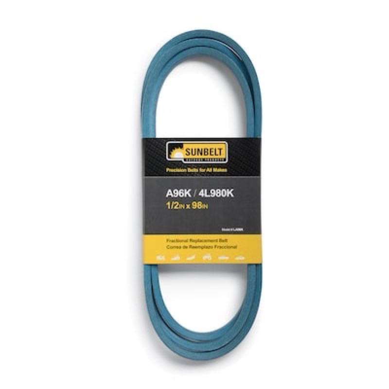 sunbelt 1/2-in x 98-in deck/drive belt, multiple, replaces oem part number a96k, 4l980k