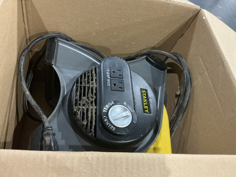 Condition photo showing As Is for vevor pivoting utility fan, 600 cfm high velocity floor blower for drying, cooling, ventilating, exhausting, 300° blowing angle air mover, portable carpet dryer fan for home, work shop compact