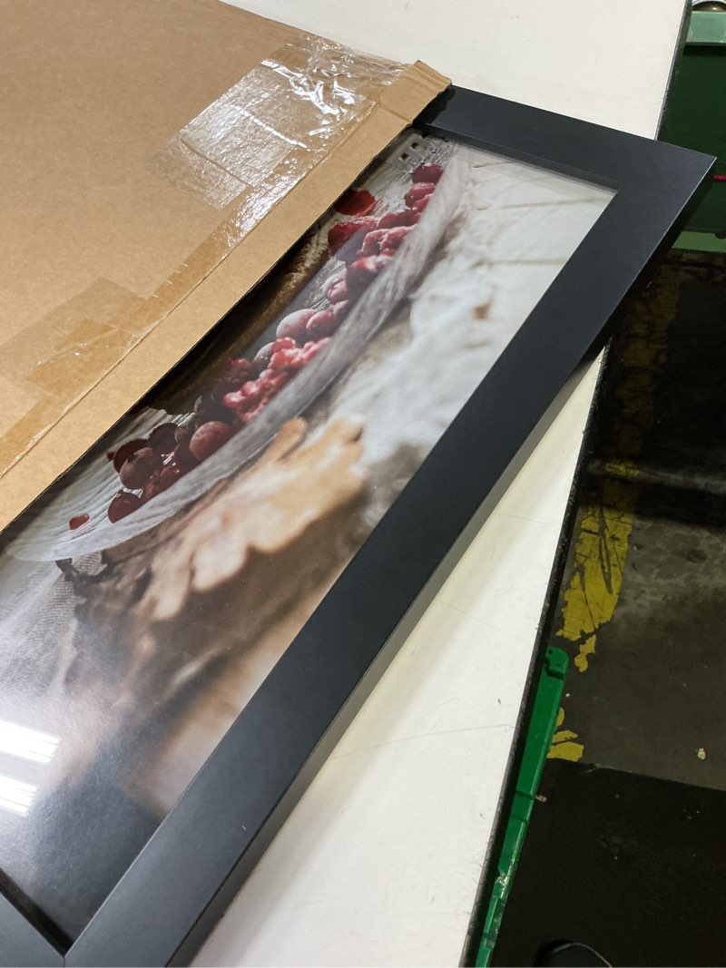 Condition photo showing Good Condition for golden state art 16x20 wood picture frame with real glass and 1.25'' wide (black) 16x20 black