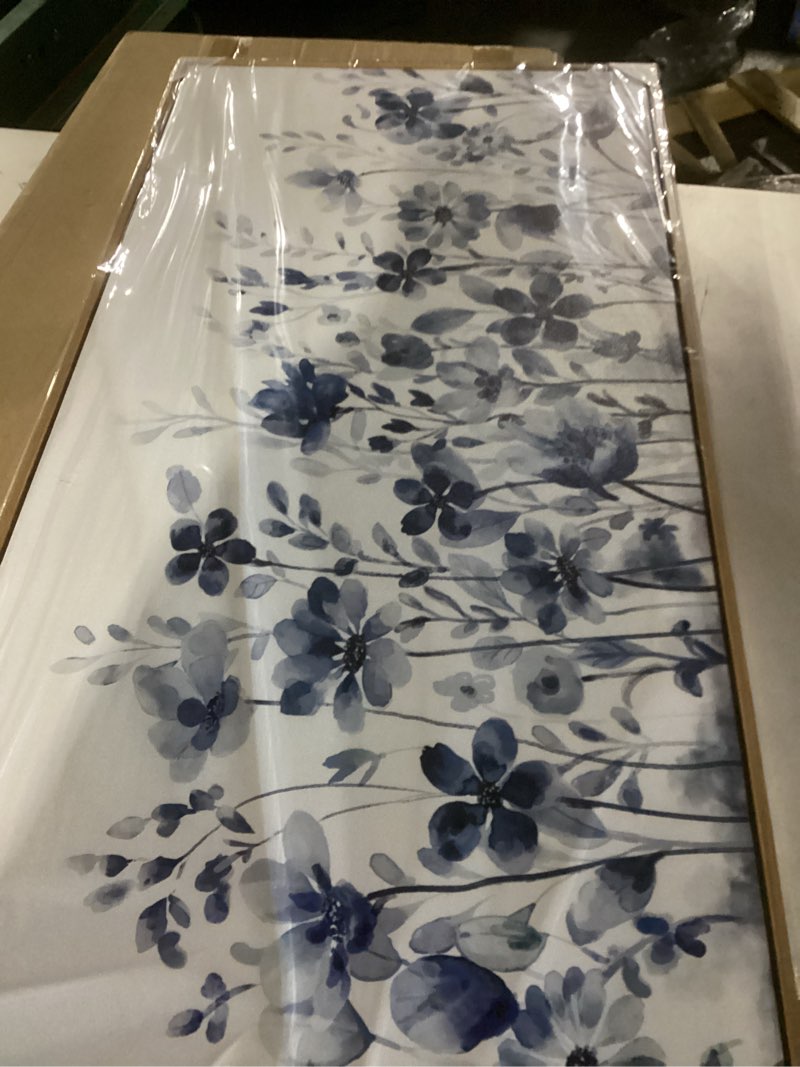 Condition photo showing New/Like New for dnieotu flower wall art for living room, floral canvas wall-decor for bedroom, beige and brown picture prints for hallway office, size 40 x 20 inches flower-20 40"l x 20"w