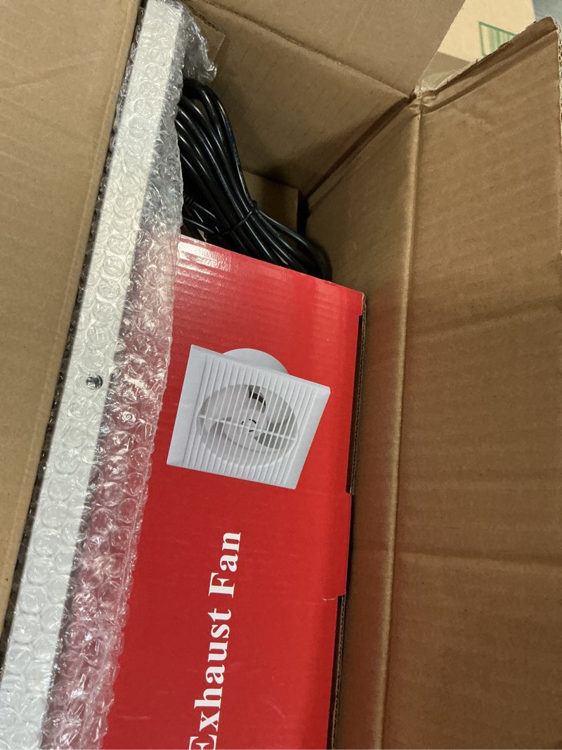 Condition photo showing Good Condition for Solar Powered Exhaust Fan with Battery, 25 W Waterproof Solar Panel 8 Inch Ventilation Vent Fan Solar Fan for Greenhouse, Chicken Coop,Shed, Garage, Attic, Barn, Workshop,14.8ft Cable,5000mAh Battery 5000mAh Battery 25W 8" solar exhuast fan