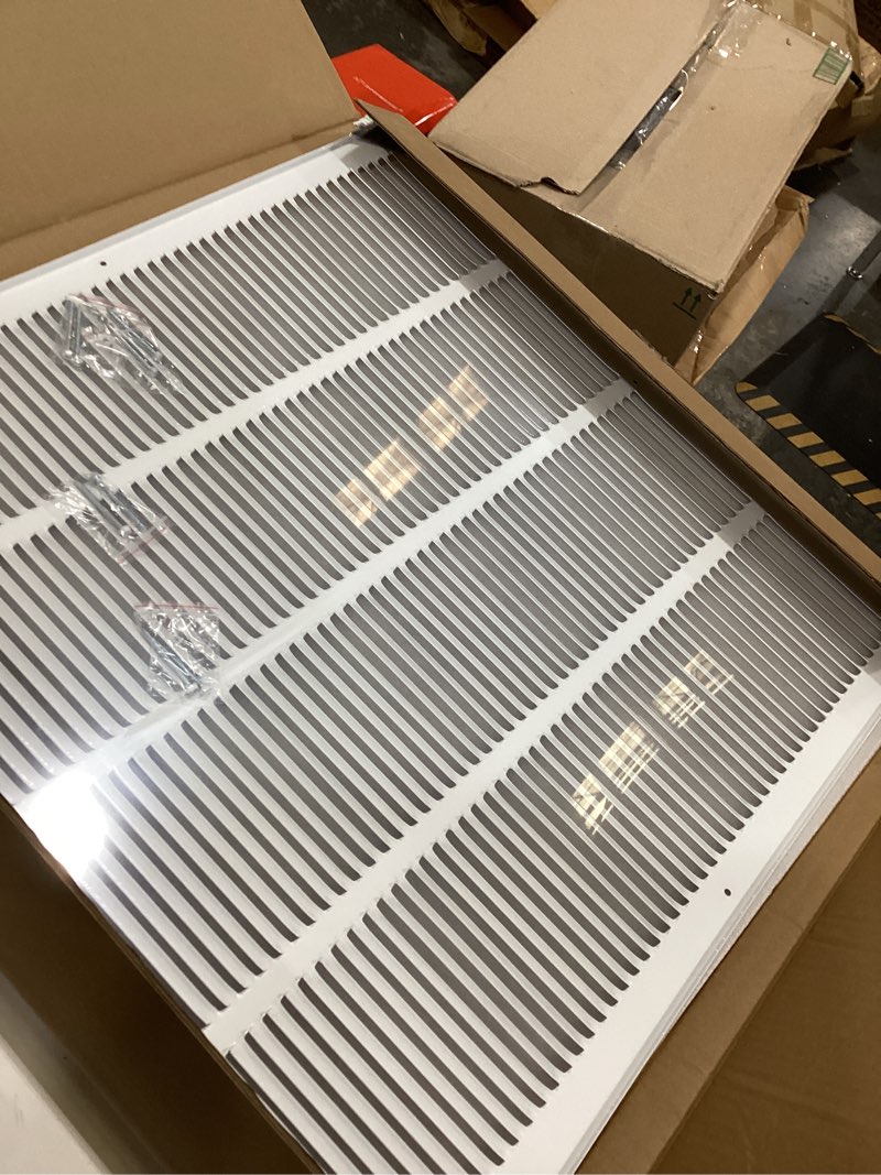 Condition photo showing New/Like New for 24"x24" duct opening return air grille,air return vent cover grill for sidewall and ceiling,solid steel ac vent cover hvac cold air intake grille without filter house,outer dimension:25.75x25.75" for 24''w×24''h-duct opening