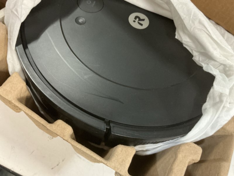 Condition photo showing As Is for irobot roomba combo robot vacuum & mop (y0110) - easy to use, power-lifting suction, vacuums and mops, multi-surface cleaning, smart navigation cleans in neat rows, self-charging, alexa