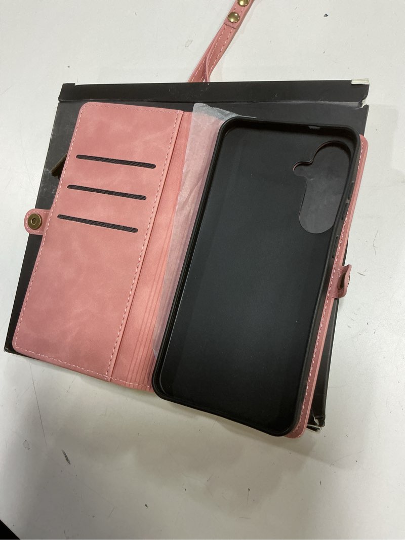 Condition photo showing Good Condition for Defencase for Samsung Galaxy S24 Plus Case, RFID Blocking Galaxy S24 Plus Wallet Case for Women, PU Leather Magnetic Flip Strap Zipper Card Holder Wallet Phone Case for Samsung S24 Plus 6.7" Rose Pink