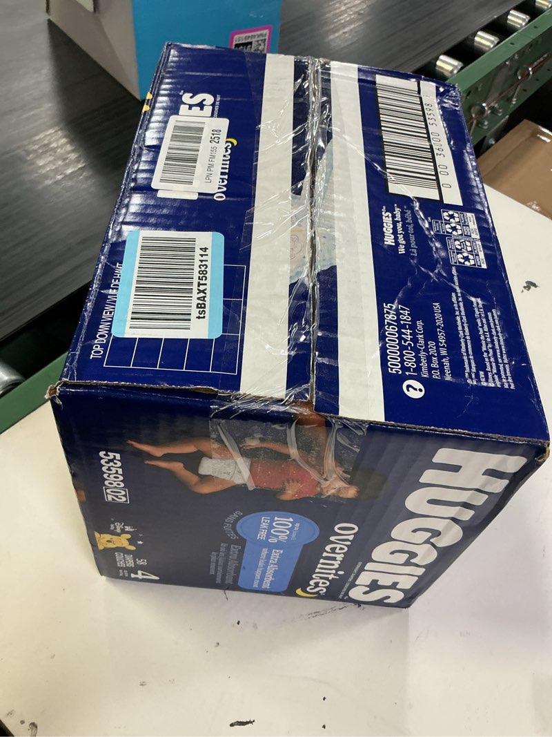 Condition photo showing New/Like New for huggies overnites size 4 overnight diapers (22-37 lbs), 58 ct, packaging may vary size 4 58