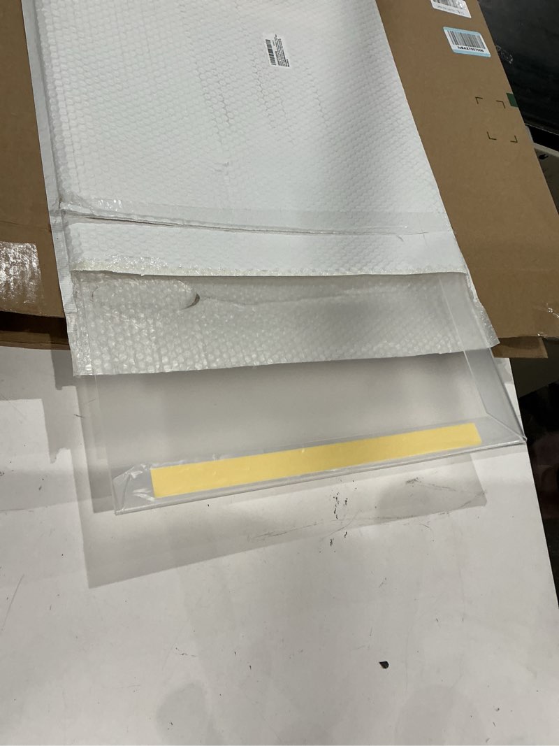 Condition photo showing Good Condition for 18x 24 inch acrylic picture frame, horizontal/vertical clear photo frame for wall with tape, no drilling floating hanging frameless picture frame, wall mount for home, school, office 18 x 24 inches