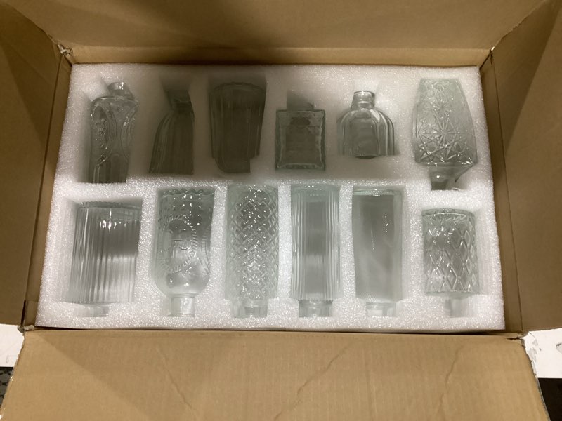 Condition photo showing New/Like New for RUCKAE Small Clear Bud Vases Bulk 12 Pack Mini Flower Glass Vases for Centerpiece Table Wedding Decorations Home Decor Party(Transparent) Transparent 12 Pack