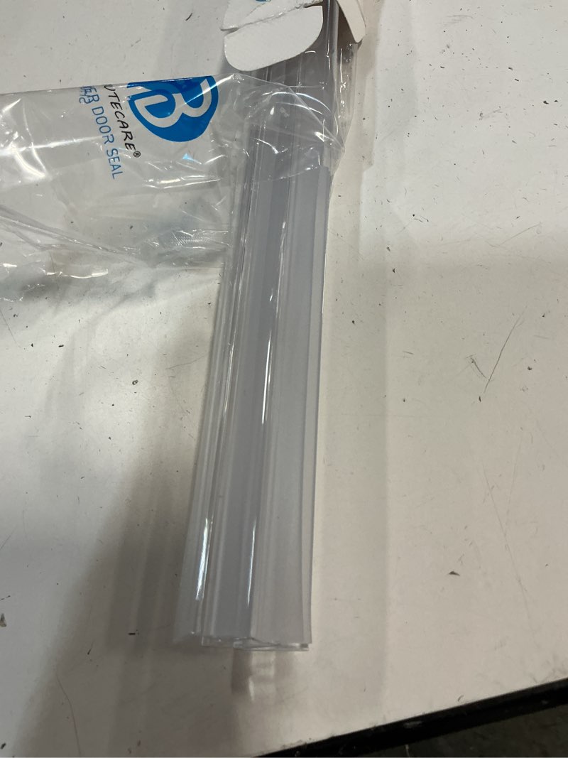 Condition photo showing Good Condition for 2-pack butecare frameless shower door bottom seal for glass doors – stop shower leaks and create a water barrier (3/8” x 39”) bottom sweep -3/8''