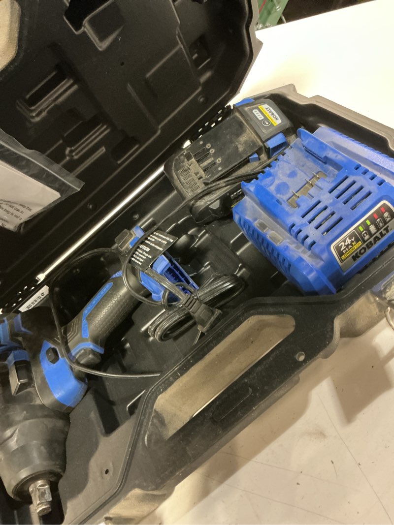 Condition photo showing As Is for kobalt xtr 24-volt max 1/4-in variable speed brushless cordless impact driver (1-battery included)