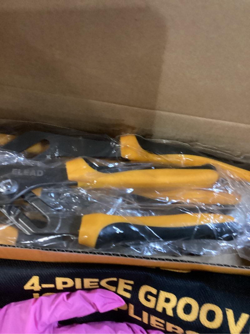 Condition photo showing Good Condition for ELEAD 4-Piece Groove Joint Pliers Set, 12/10/8/6 Inch Adjustable Water Pump Pliers with Tool Roll Bag, Tongue and Groove for Home Repair, Gripping, Nuts, Bolts, Pipe & Fittings