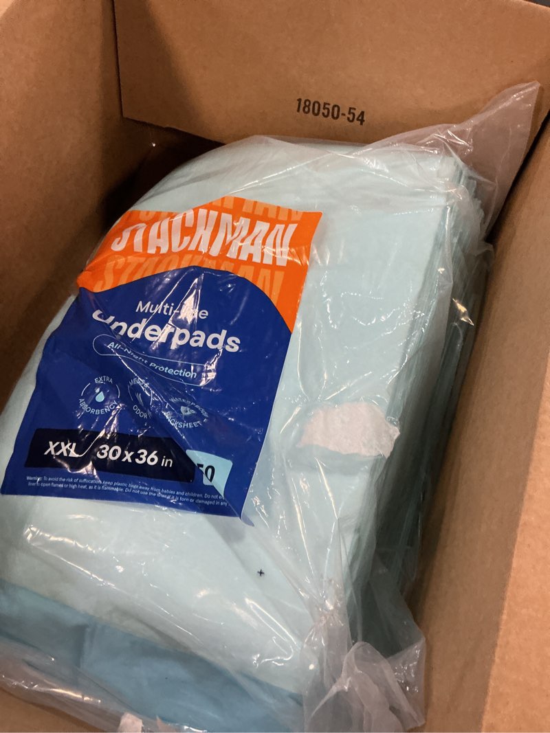 Condition photo showing New/Like New for chucks pads disposable adult underpads [50-pack] 30\"x36\" xxl extra-large super-absorbent incontinence bed pads – mattress protector pee pads for adults, kids & pets – bed protection & training 30\" x 36\"